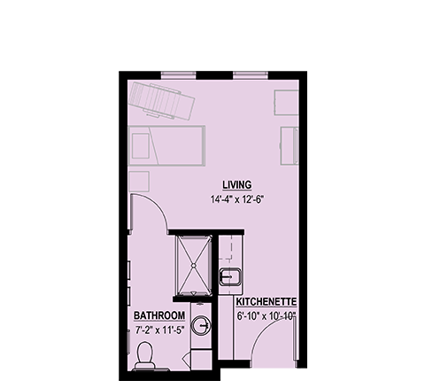 Floor Plan TCU Suite 2 373 sq ft