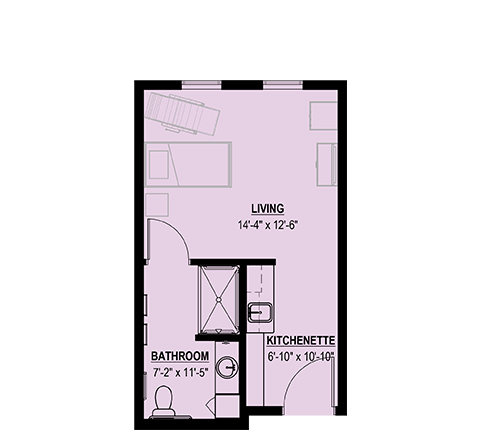 Floor Plan TCU Suite 2 373 sq ft