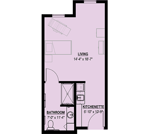Floor Plan TCU Suite 3 443 sq ft