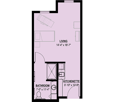 Floor Plan TCU Suite 3 443 sq ft