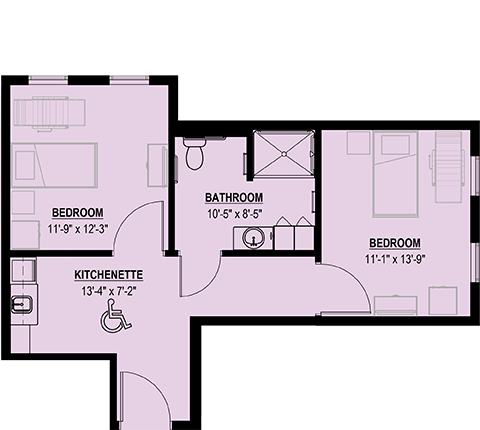 Floor Plan TCU Suite 6 645 sq ft
