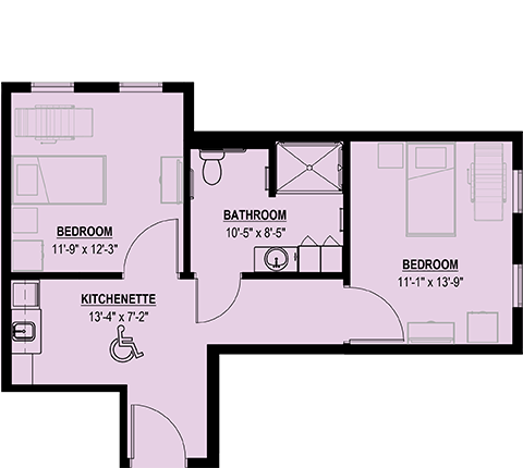 Floor Plan TCU Suite 6 645 sq ft