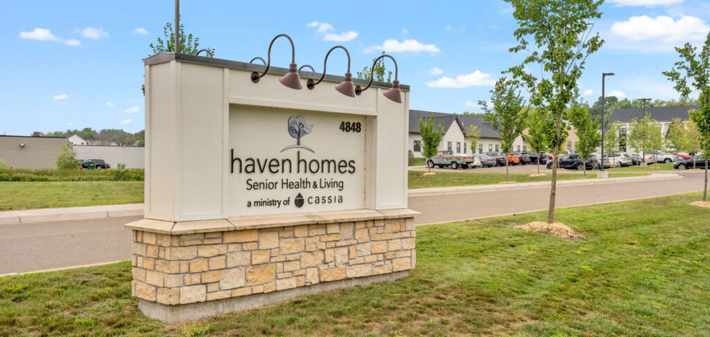 Haven Homes Senior Health & Living sign outside the Maple Plain, Minnesota campus